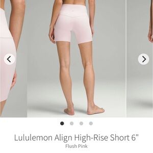 align short 6” flush pink